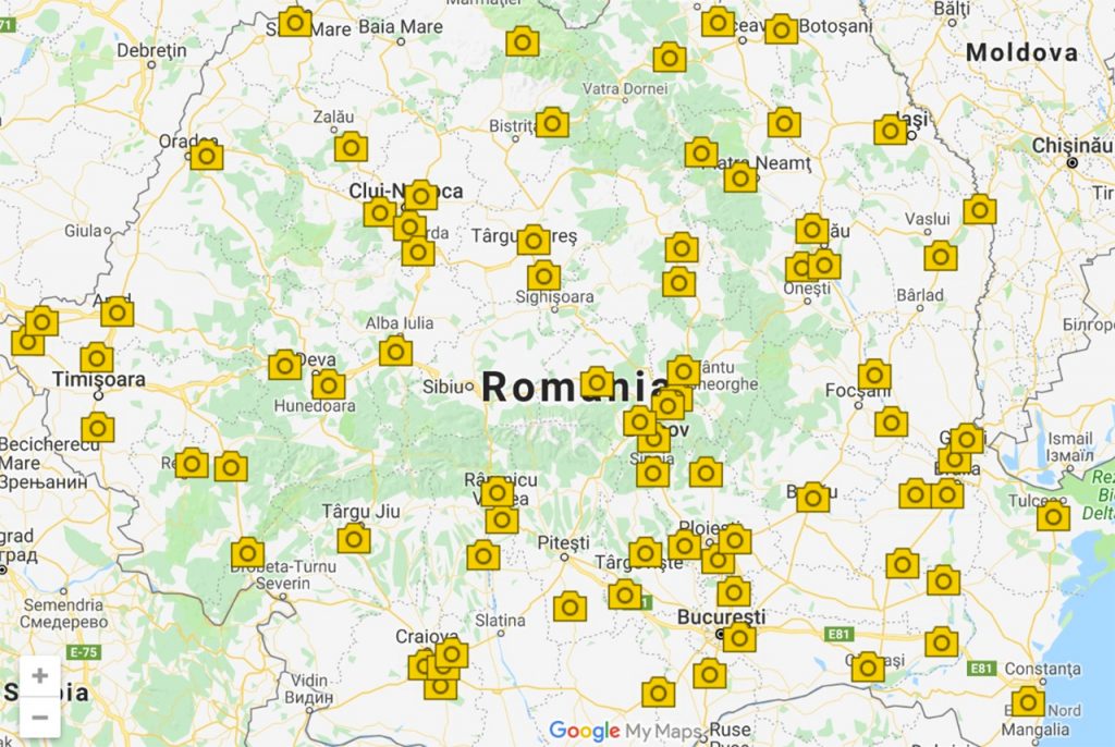 Harta camere rovinieta Romania