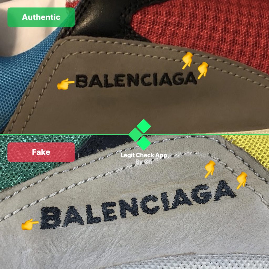 Cum sa recunosti o pereche fake de sneakersi Balenciaga Triple S dupa logo