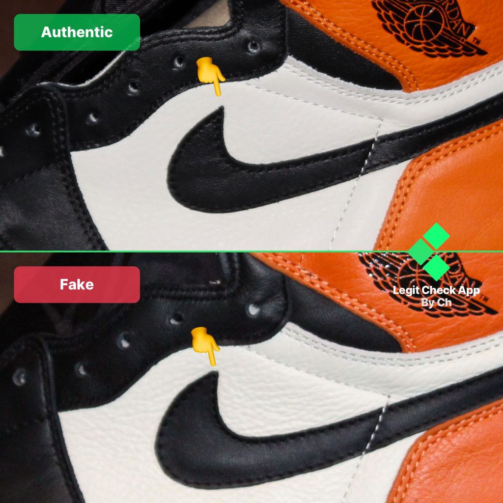 Nike Swoosh Air Jordan Original vs. Fake
