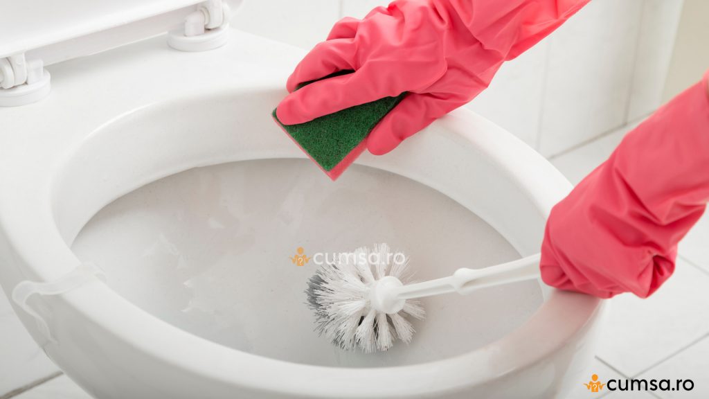 Cum sa cureti urmele de rugina de pe vasul de toaleta