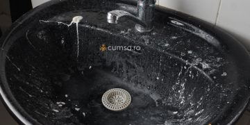 Curatare chiuveta neagra. Cum sa elimini petele de calcar si cele de sapun