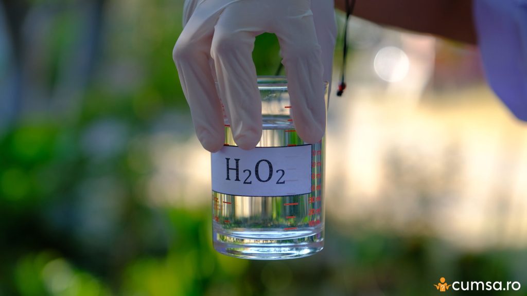 Pahar Berzelius cu apa oxigenata